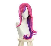 Anime Coser Wig L- email perruque lol xayah cosplay perruques étoiles gardiennes cosplay perruque violette longue rose avec oreilles Halloween résistant à la chaleur cheveux synthétiques résistant à l