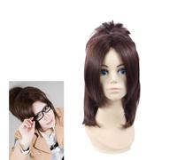 Anime Coser Wig Perruque Cosplay Anime, Attaque sur Titan Hange Zoe Perruque, Perruques de Jeu de Rôle en Cheveux Synthétiques Courts Bruns avec Bonnet de Perruque Gratuit, for la Fête Quotidienne Hal
