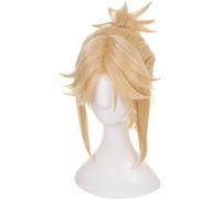 Anime Coser Wig Perruque Cosplay Anime, Perruque Fate Grand Order, Perruque Mordred, Tresse de Prêle Dorée for Femme, Cheveux Longs et Courts avec Bonnet de Perruque, for Halloween, Fête, Carnaval, Vi