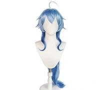 Anime Coser Wig Perruque de cosplay de jeu d'anime for Genshin Impact Ganyu, perruque de déguisement de fête de modélisation de cheveux longs bleus for femmes, cheveux synthétiques résistants à la cha