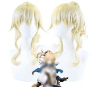 Anime Coser Wig Perruque de cosplay de jeu d'anime for Genshin Impact Jean Gunnhildr, perruque de déguisement de cheveux blonds en queue de cheval for femmes, cheveux synthétiques résistants à la chal