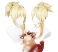 Anime Coser Wig Perruque Genshin Impact 33 cm, perruque Anime Cosplay Naganohara Yoimiya, perruque dorée dégradée avec bonnet de perruque gratuit, for Halloween, fête, carnaval, vie nocturne, concerts