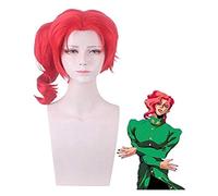 Anime Coser Wig Rtitur jojo ' s bizarre aventure kakyoin noriaki homme rouge queue de queue de quart cosplay cosplay costume résistant thermique résistant à la chaleur poils de soirée joue lecture per