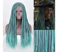Anime Coser Wig UMA Cosplay Perruque longue Afro Tradition Curly Tail Bleu Pour femme + perruque gratuite