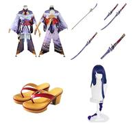 Anime Cosplay Costume For Beelzebul RaidennEi Genshin,Women Men Uniform With Accessories,Cosplay Replica Prop Wig Shoes Full Set, Halloween Carnival Party Suit-04