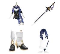Anime Cosplay Costume For Clorinde Genshin,Women Men Uniform With Accessories,Cosplay Replica Prop Wig Shoes Full Set, Halloween Carnival Party Suit
