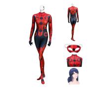 Anime Cosplay Costumes MIRACULOUS LADYBUG Ladybug And Cat Noir Cosplay Complet Perruque Costume - Adulte, Halloween Carnaval PARTY DRESS UP Set