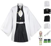 Anime Cosplay Démon Slayer Costume pour Kanroji Mitsuri Outfit Halloween Party Kimono Maid Dress Uniforme (Mitsuri,M)