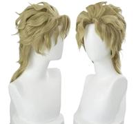 Anime Cosplay Dio Brando Perruque Courte Blonde Perruques Cosplay Brunes Moelleuses Pour La Fête D'halloween