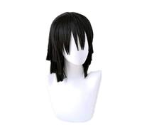 Anime Cosplay Kimetsu Yaiba Iguro Obanai Perruque de cosplay noire résistante à la chaleur Perruque cheveux synthétiques Hallowen Cosplay Prop