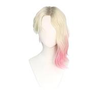 Anime Cosplay Perruque femme araignée perruque or pâle et rose Highlight perruque courte bouclée résistante à la chaleur cheveux synthétiques Halloween fête perruque + bonnet de perruque