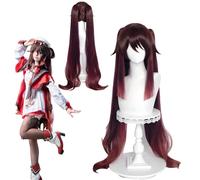 Anime cosplay perruque, Genshin impact perruque pour garçon et fille Halloween carnaval Party, Comic Con, costume de carnaval cosplaywig (Hu Tao)