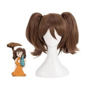Anime Cosplay perruque, les sept péchés mortels perruque, brun Double queues de cheval pour Diane jeu de rôle Halloween Party accessoire perruques avec bouchon de perruque