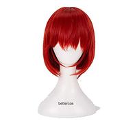 Anime Cosplay Perruque Mahoutsukai No Yome Hatori Chise Cosplay Perruque courte orange rouge résistant à la chaleur + bonnet de perruque