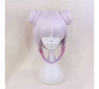 Anime Cosplay pour Kanna (Mlle Kobayashi's Dragay Femme de ménage) Perruques Double Bun soyeux Long Long Straight Heart Résistant à la chaleur Syrie Tri-couleur Dégradé chenghuax