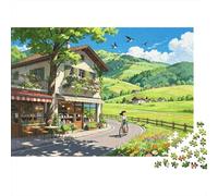 Anime Countryside Senior Puzzles 1000 Pièce Recy airy Tale Village Puzzles Casse-Tête Puzzle Jeu Accessoires Family Temps de Jeu Éducatif Jeu Défi Cadeau 70x50cm/1000pcs