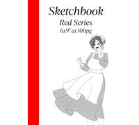 Anime Cover Sketchbook - Red Series: Featuring a cute anime girl in a maid outfit | 6x9 inch | 100 pages for drawing and sketching