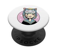 Anime Cute Cat Girl - Esthétique Japonaise - Otaku - Manga PopSockets PopGrip Adhésif