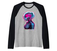 Anime Cyberpunk Girl Sci-FI Anime Manga Fille Aux Oreilles Manche Raglan