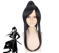 Anime D.gray-man Yu Kanda Cosplay perruque 60 cm de long cheveux synthétiques noirs droits avec queue de cheval griffe Halloween Costume perruques de fête