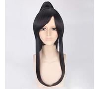 Anime D.Gray-man Yu Kanda Cosplay perruque avec queue de cheval 60cm synthétique longs cheveux noirs Kanda mâle perruques + bonnet de perruque D.Gray-man Kanda perruque 226