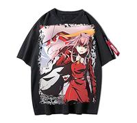 Anime Darling in The FranXX T-Shirt Zero Two Chemisier à Manches Courtes imprimé Ichigo Haut à col Rond Ample à Manches personnalisées Hiro T-Shirt
