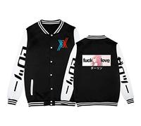 Anime Darling in The FranXX Veste de Baseball décontractée Raglan Sweat à Manches Longues Zero Two Cosplay Cardigan Sweat à Boutonnage Simple
