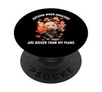 Anime d'automne Kawaii Autumn If Sweater Bigger Than My Plans PopSockets PopGrip Adhésif