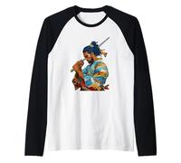 Anime de samouraï Afro-américain, Dessin animé, Guerrier Bushido Japonais Manche Raglan