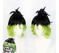Anime démon Slayer Kimetsu No Yaiba Cosplay perruques Giyuutarou vert noir perruque de cheveux synthétiques + casquette de perruque gratuite WB1491