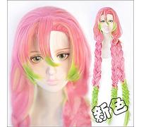 Anime Demon Slayer: Kimetsu no Yaiba Kanroji Mitsuri Cosplay Wigs Heat Resistant Synthetic Hair Wig + Wig Cap