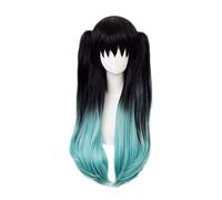 Anime démon slayer Kimetsu no Yaiba Tokitou Muichirou longues queues de cheval perruque Cosplay Costume résistant à la chaleur synthétique cheveux perruques B