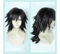 Anime démon Slayer: Kimetsu no Yaiba Tomioka Giyuu Cosplay perruque Halloween Anime court gros cheveux synthétiques cheveux perruques + casquette + piste