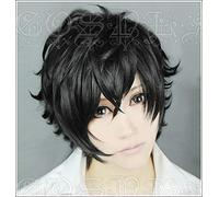 Anime DEVIL SURVIVOR 2 the ANIMATION Kuze Hibiki Cosplay Wigs Short Black Heat Resistant Synthetic Hair Wig + Wig Cap