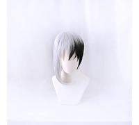 Anime Dr.Stone Asagiri Gen Black White Ombre Short Cosplay Wig Halloween Costume Party Wigs