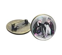 Anime Dr.Stone Brooches Ishigami Senkuu Cartoon Figure Glass Cabochon Metal Badges Clothe Backpack Decoration Pins Bijoux Cadeaux, Verre