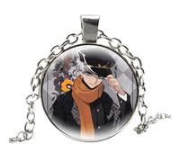 Anime Dr.Stone Collier rond Senku Ishigami avec pendentif en forme de dessin animé Cosplay Bijoux en gros, Verre