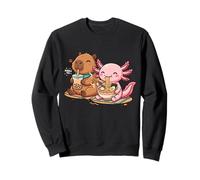 Anime drôle Ramen Boba Thé au Lait Capybara et Axolotl Sweatshirt