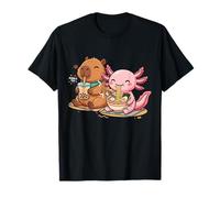 Anime drôle Ramen Boba Thé au Lait Capybara et Axolotl T-Shirt