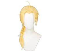 Anime Edward Cosplay Perruque De Cosplay Elric Entièrement En Métal Tresse Dorée Perruques De Costume De Cheveux En Fibre Résistante À La Chaleur