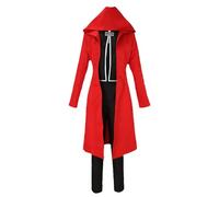 Anime Edward Elric Cosplay Costume Red Hooded Coat Uniforme Halloween Party Tenue Pour Hommes,XL-Red