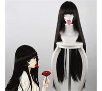Anime enfer fille Enma Ai perruque Cosplay Costume Jigoku Shoujo Mitsuganae longs cheveux synthétiques noirs Halloween Costume perruques