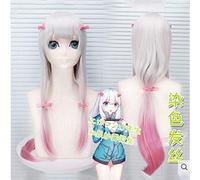 Anime Eromanga Sensei Sagiri Izumi Cosplay perruques argent mélangé rose résistant à la chaleur cheveux synthétiques Perucas Halloween Costumes perruque