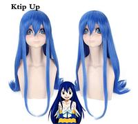 Anime Fairy Tail Cosplay perruque Lucy Heartfilia Wendy Marvell Costume perruques longues droites bleu résistant à la chaleur cheveux synthétiques
