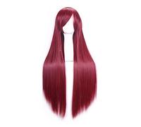Anime Fairy Tail Elza Scarlet Cosplay perruques vin rouge longue droite synthétique perruque avec frange fête carnaval jeu de rôle perruque YY-598