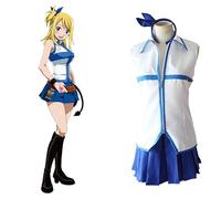 Anime Fairy Tail Lucy Heartfilia Cosplay Costume Haut Jupe Ensemble Halloween Fête Carnaval Tenue, S