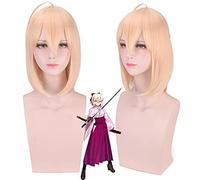 Anime Fate Grand Order Sakura Saber Okita Souji Perruque Femme Courte Résistant à la Chaleur Cheveux Synthétiques Okita Souji Cosplay Perruque
