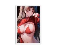Anime-Fate Stay Night - Poster de personnage de Toosaka Rin - Art vintage - Toile murale - Décoration esthétique - Salon - Chambre d'enfant - Dortoir - Café - Salle de bain - Convient pour chambre à