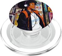 Anime Femme Noire Musique Lofi Afro Rétro Années 90 PopSockets PopGrip pour MagSafe
