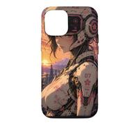 Anime Femme Robot Sakura Cyberpunk Sci FI AI Illustration Coque pour iPhone 12/12 Pro